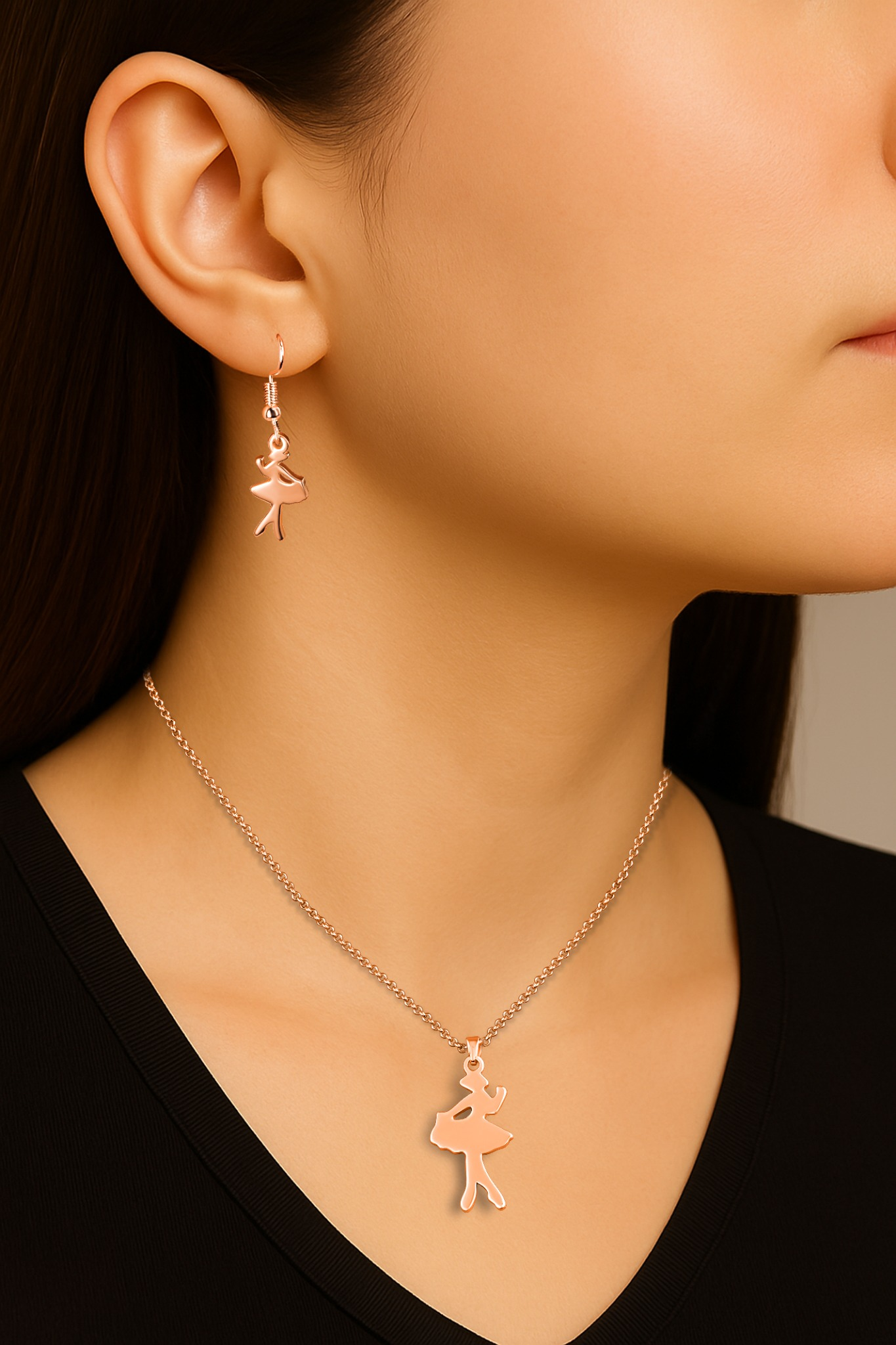 Twirl in Time Rose Gold Pendant Set