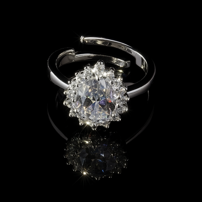 Fleur Halo – Marquise Bloom Ring in 925 Silver
