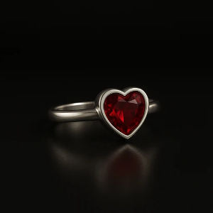 Scarlet Promise – Heart Ring in 925 Silver
