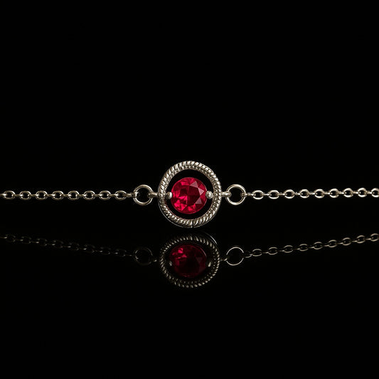 Rouge Aura Rakhi Bracelet in 925 Silver