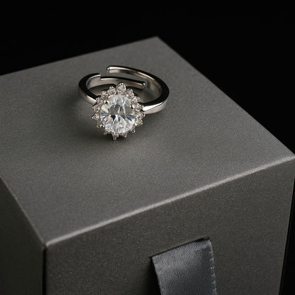 Fleur Halo – Marquise Bloom Ring in 925 Silver